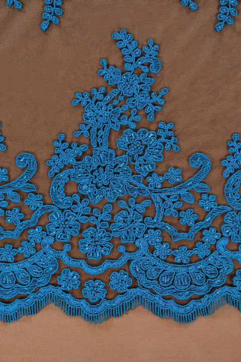 Black and blue lace with beads