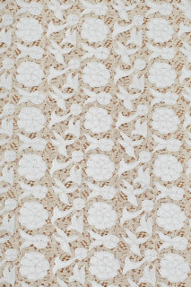 Guipure med øko-læder - lys beige