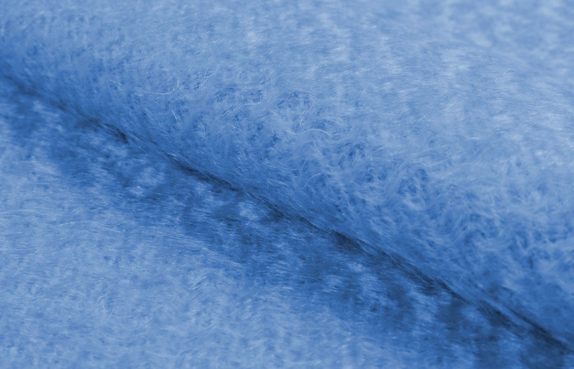 Abrigo de lana con azul mohair