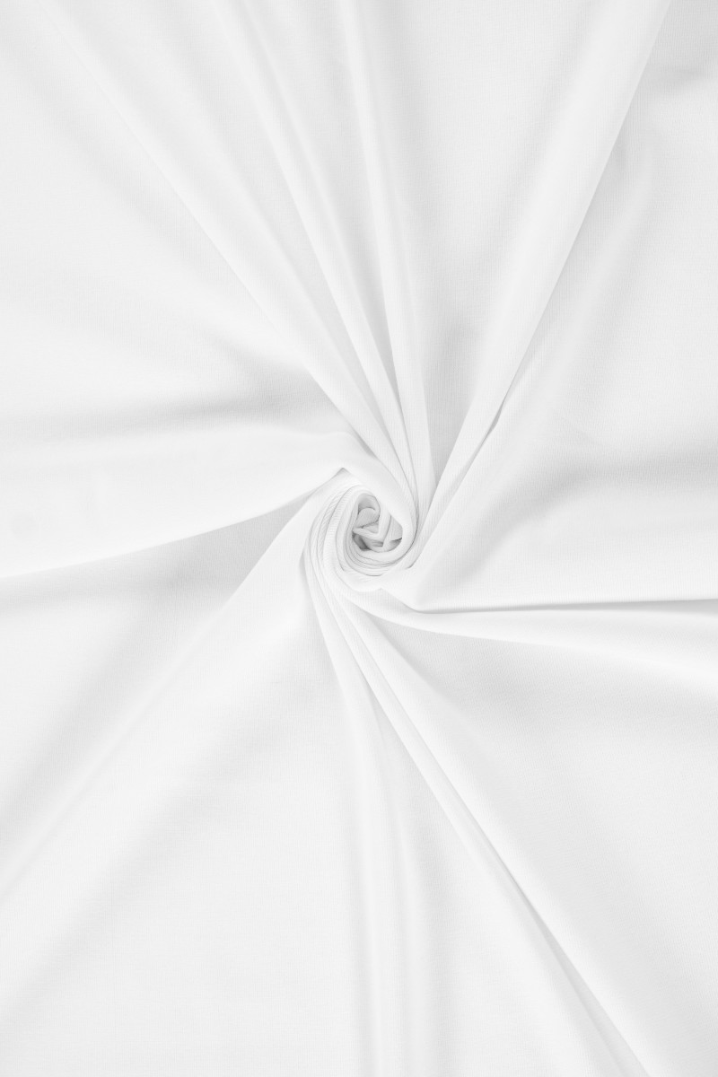 Trikotāžas audums - balts rievojums