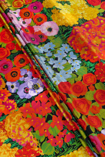 Selyem twill virágokkal