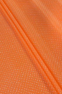 Batiste orange à pois