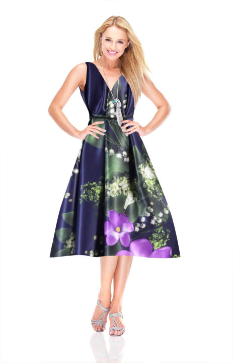 Seide mit Blumen COUPON 125cm