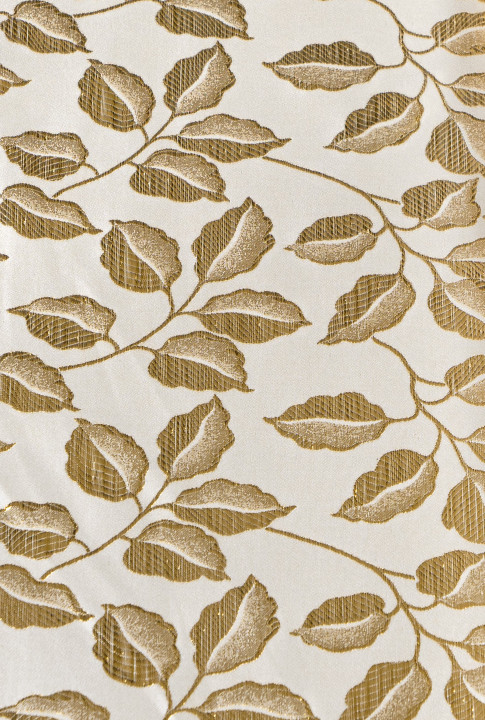 Jacquard fabric in gold leaves