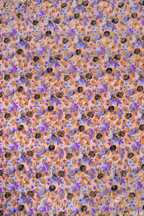 Jacquard fabric in flowers and leaves