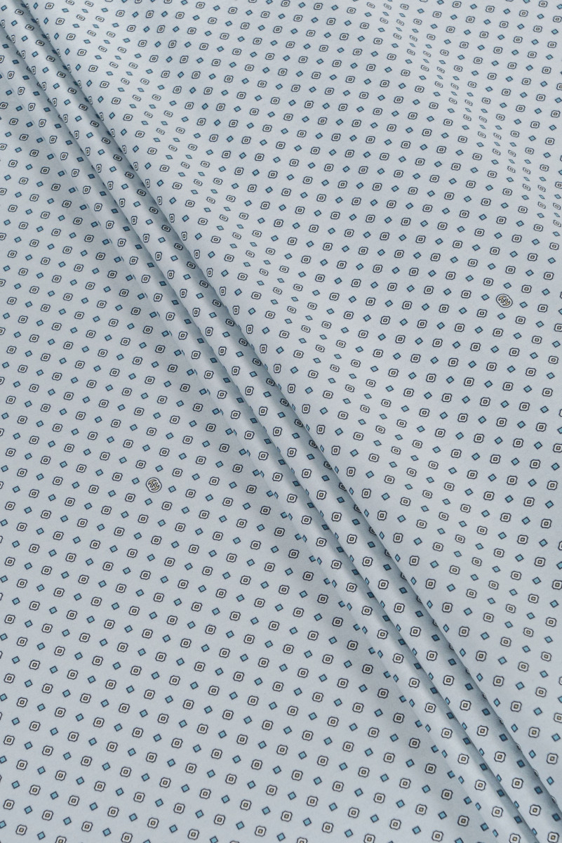 Skjorte bomuld - grå med fint mønster