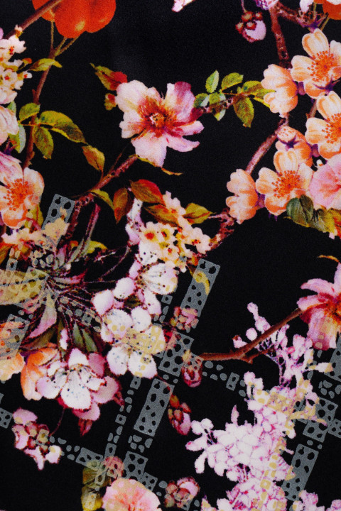 Silk satin in flowers - coupon