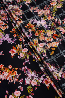 Silk satin in flowers - coupon