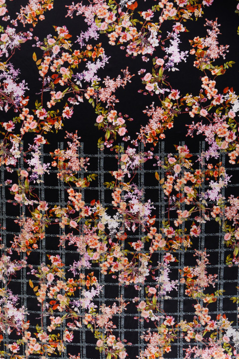 Silk satin in flowers - coupon