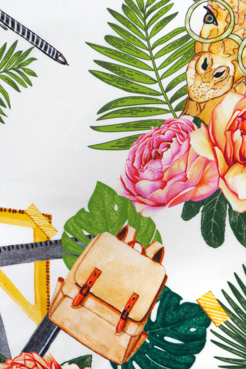 Silk fabric in giraffes