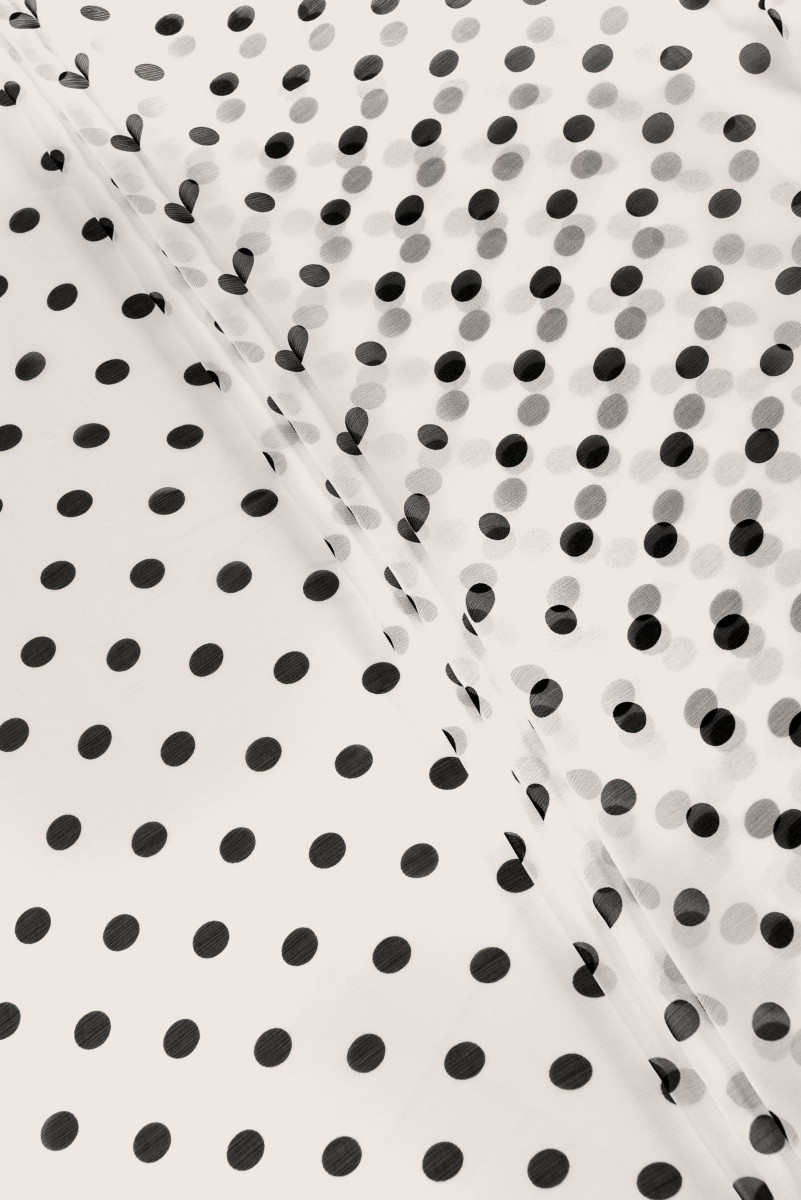 Silk chiffon, polka dot-shaped