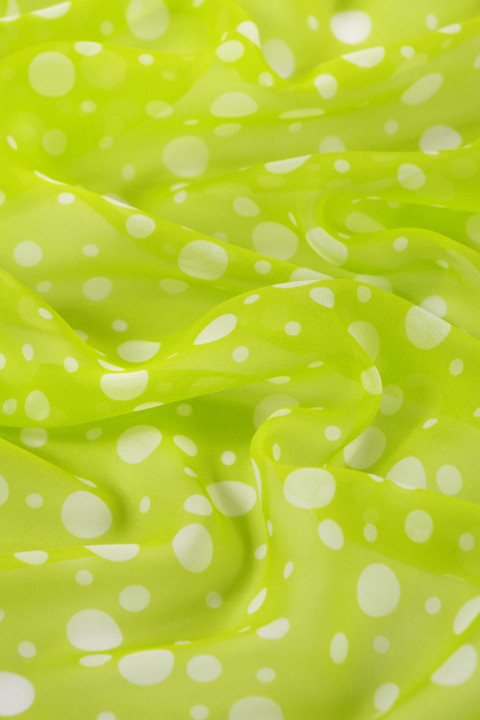 Silk chiffon with polka dots