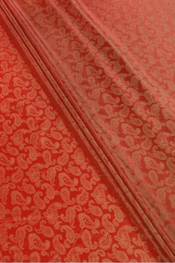 Jacquard lining - red-red COUPON 160cm
