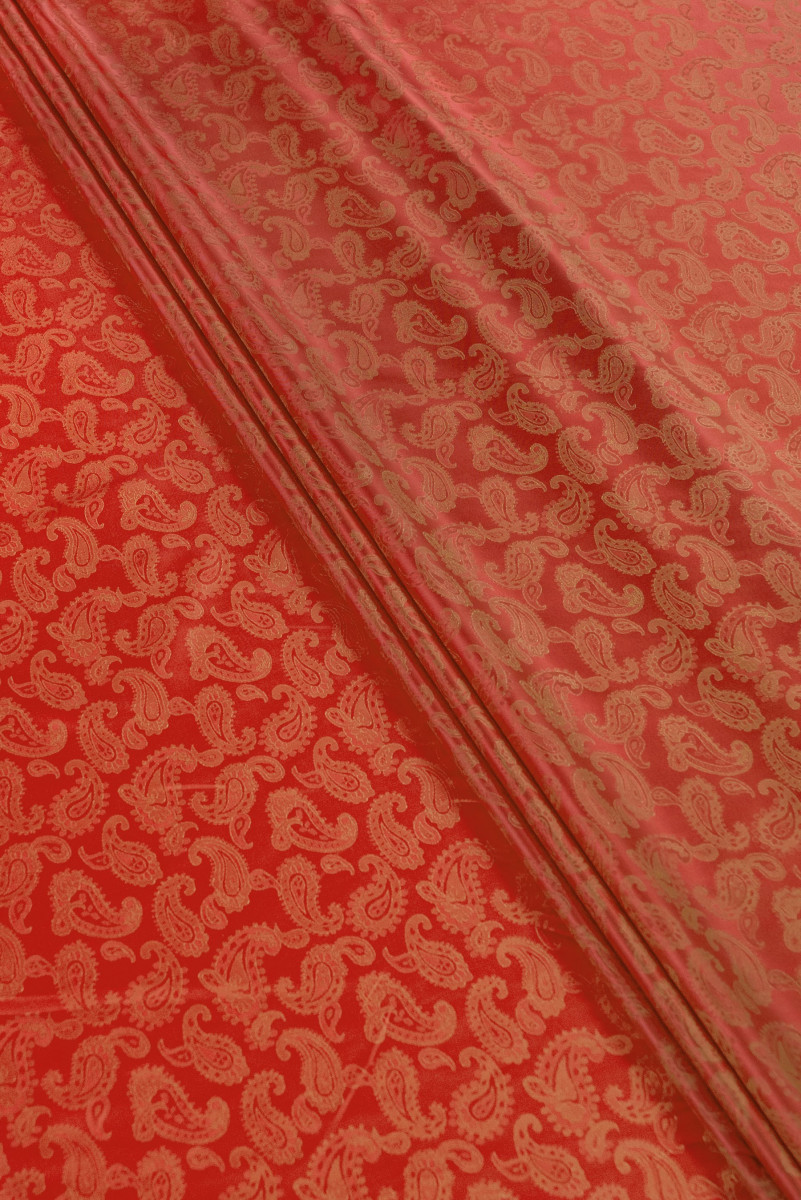 Doublure Jacquard - COUPON rouge-rouge 160 cm