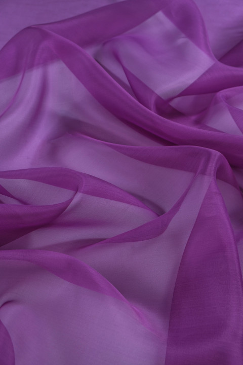 Organza jedwabna - fioletowa