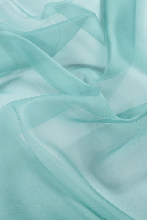 Silk organza - dusty turquoise
