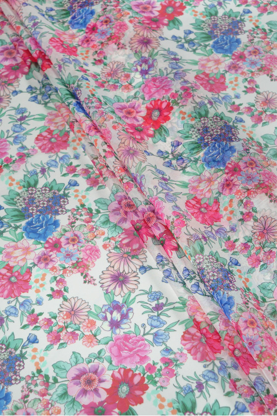 Polyester-Chiffon in Blumen