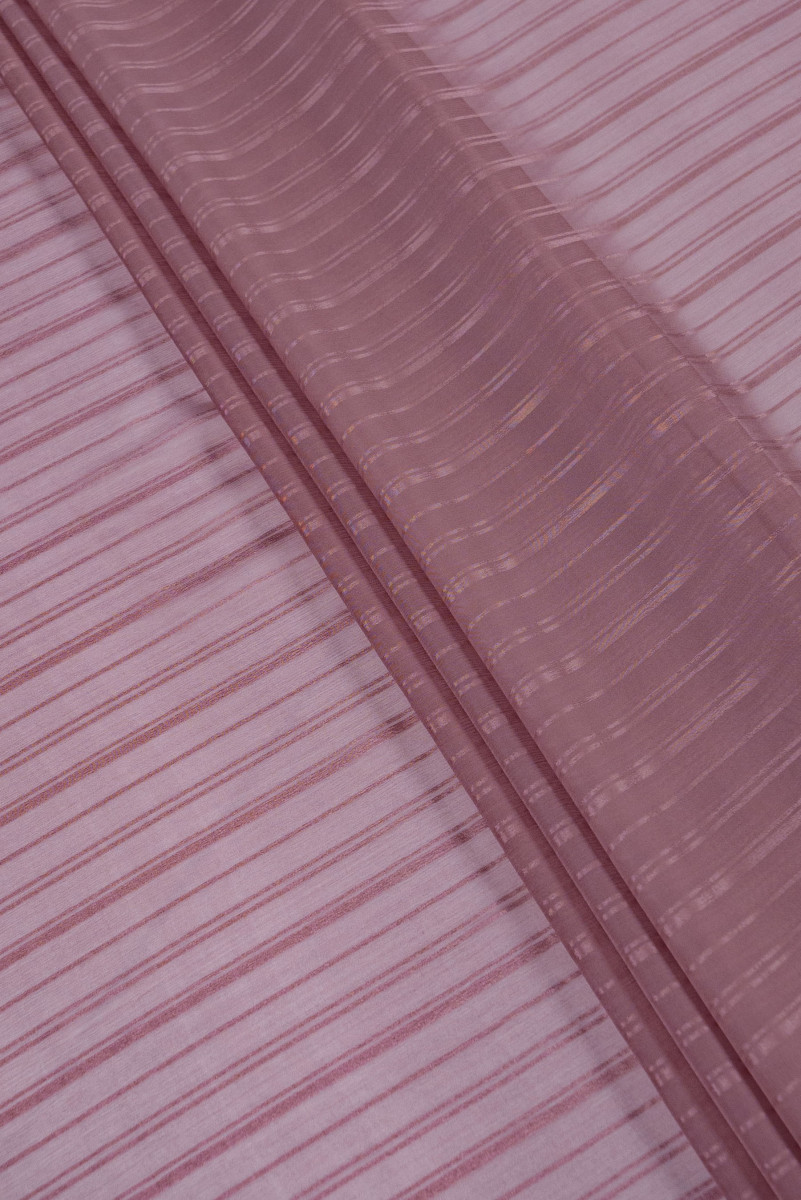 Dryžuotas raukšlėtas šifonas - purvinas rožinis