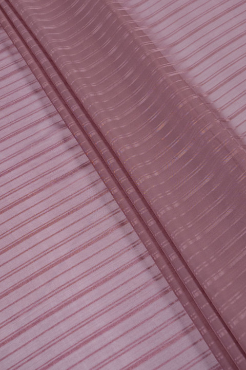 Stribet krøllet chiffon - beskidt pink