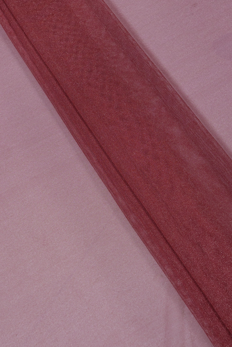 Tulle bordeaux avec fil lurex COUPON 120cm