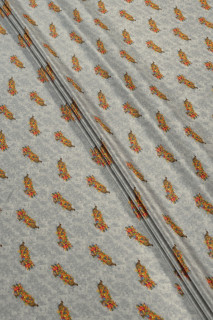 Seiden-Crêpe grau - "Horn des Überflusses"