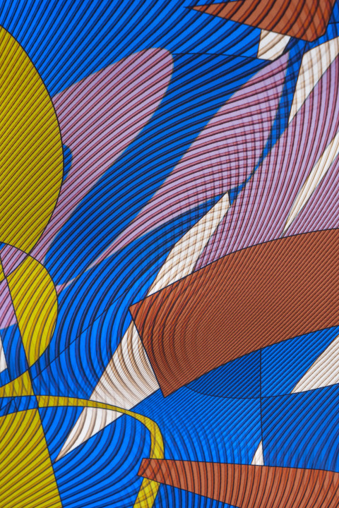 Silk crepe in geometric patterns