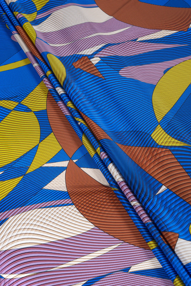 Silk crepe in geometric patterns