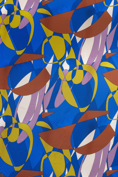 Silk crepe in geometric patterns