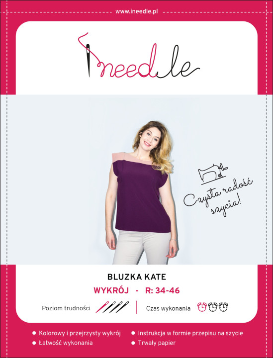 Wykrój na bluzkę damską Kate Ineedle