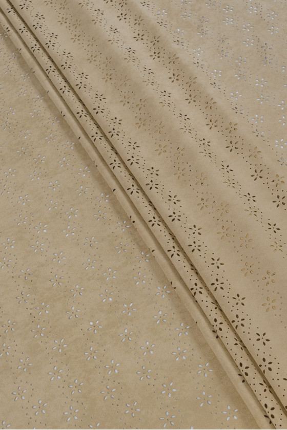 Alcantara stof - beige med blomster