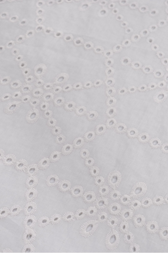 Cotton - embroidery Richelieu ecru