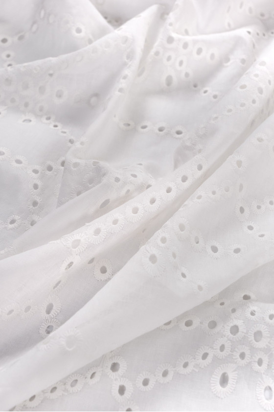 Cotton - embroidery Richelieu ecru