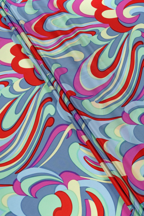 Silk crepe in colorful patterns