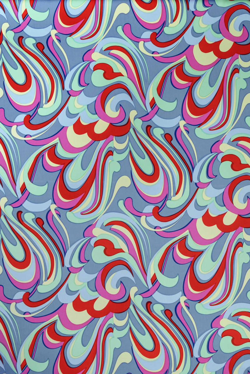 Crêpe de soie aux motifs colorés