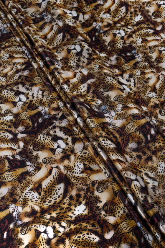 Silk satin - cats COUPON 180cm