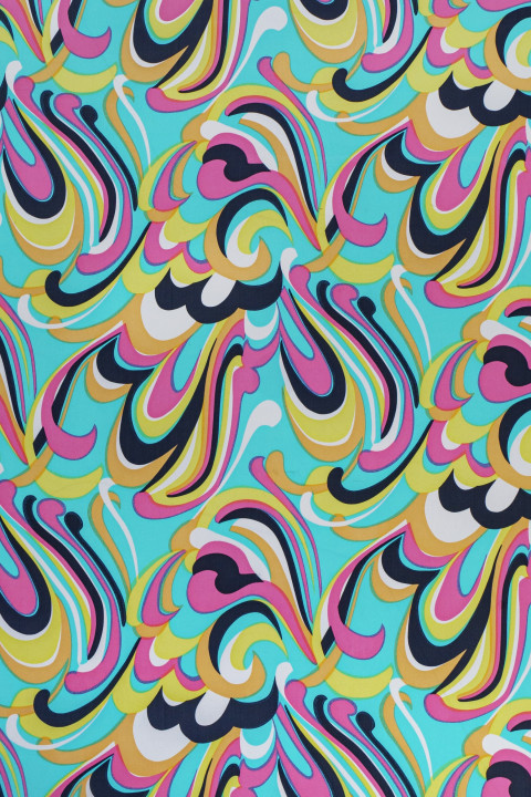 Silk chiffon with colorful patterns
