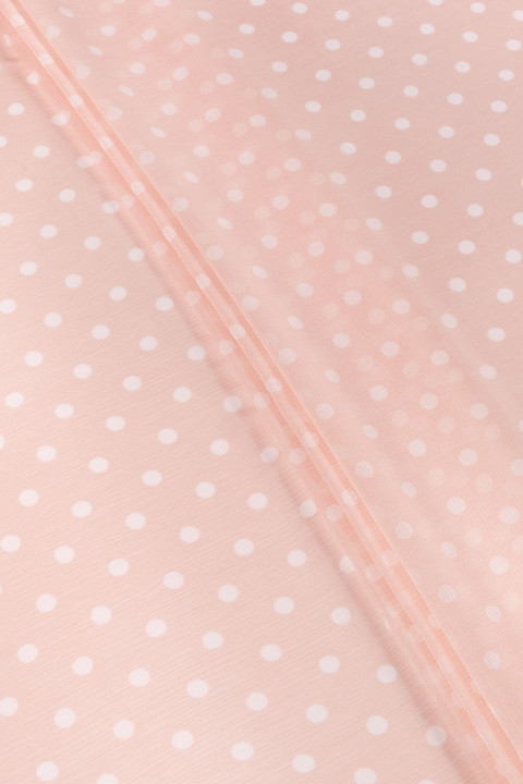 Chiffon cresed with polka dots