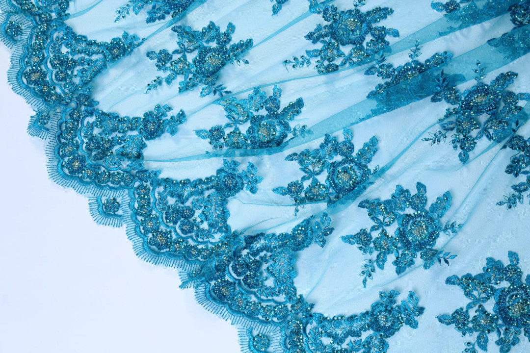 Turquoise lace with beads