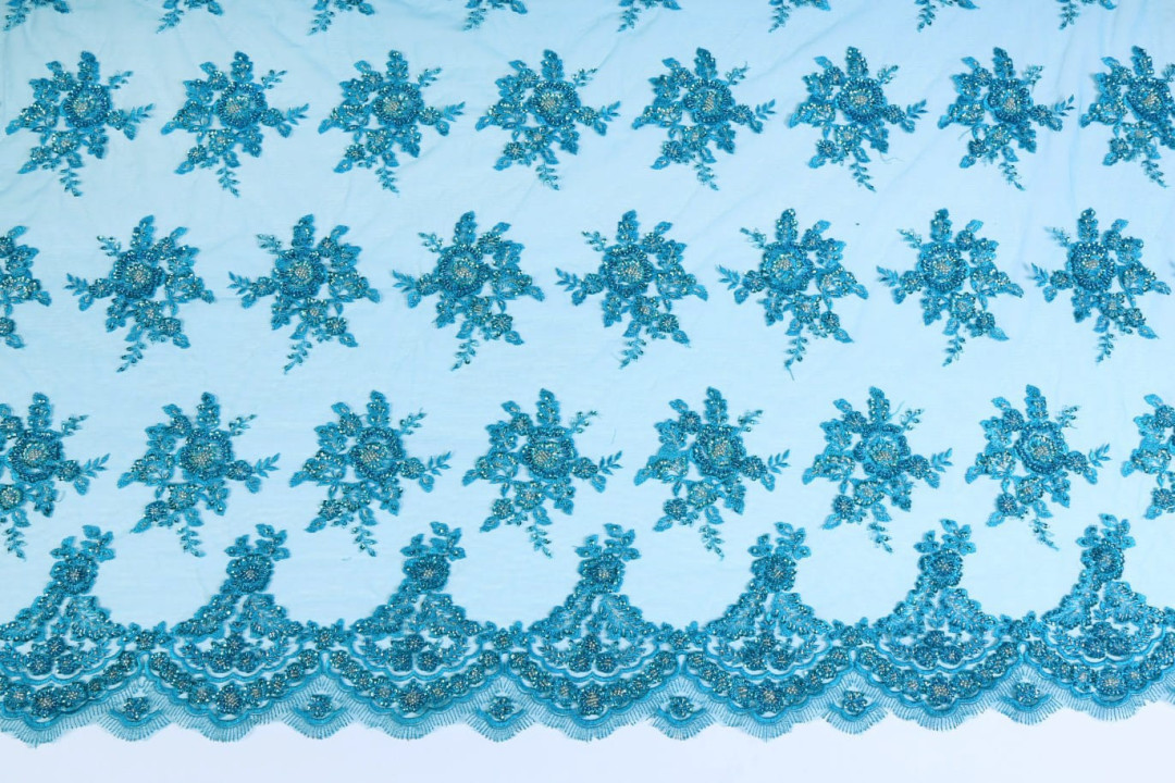 Turquoise lace with beads