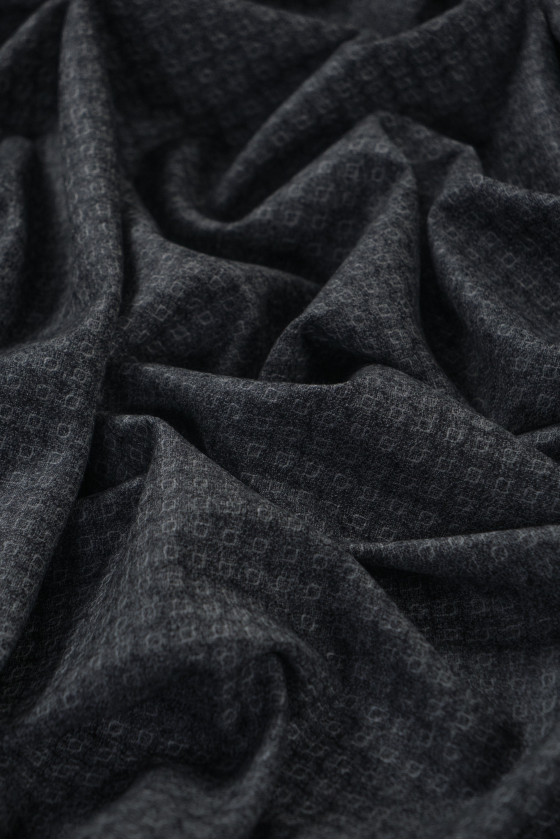 Double-sided costume wool - gray in a fine pattern