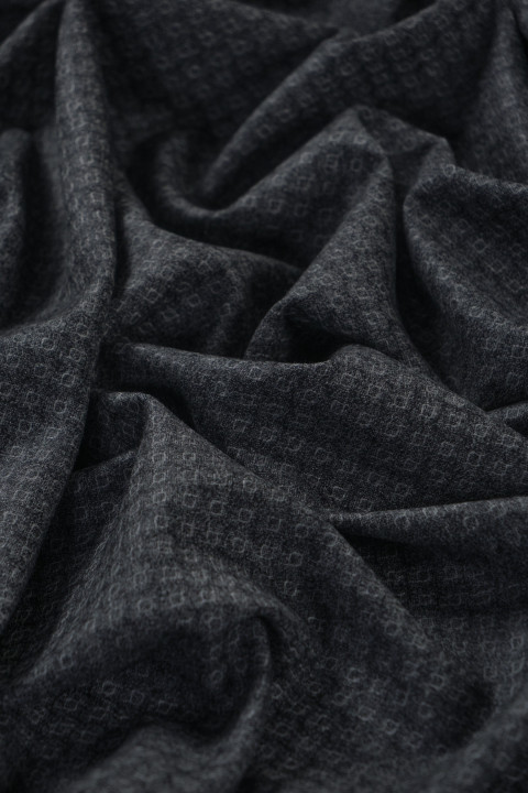 Double-sided costume wool - gray in a fine pattern