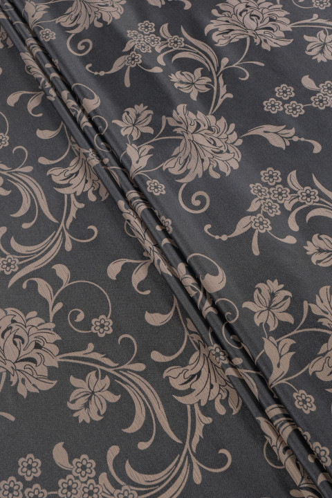 Jacquard in flowers - gray-beige