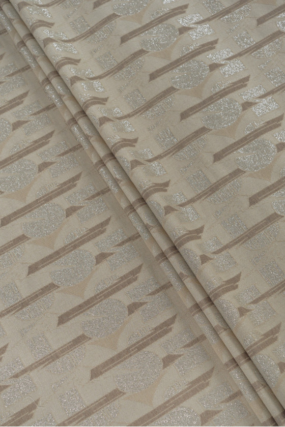 Bézs-ezüst jacquard