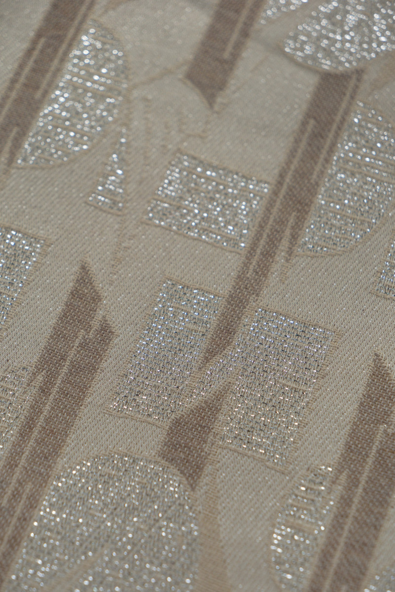Bézs-ezüst jacquard