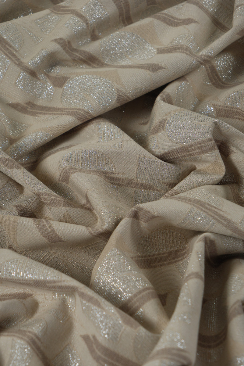 Bézs-ezüst jacquard