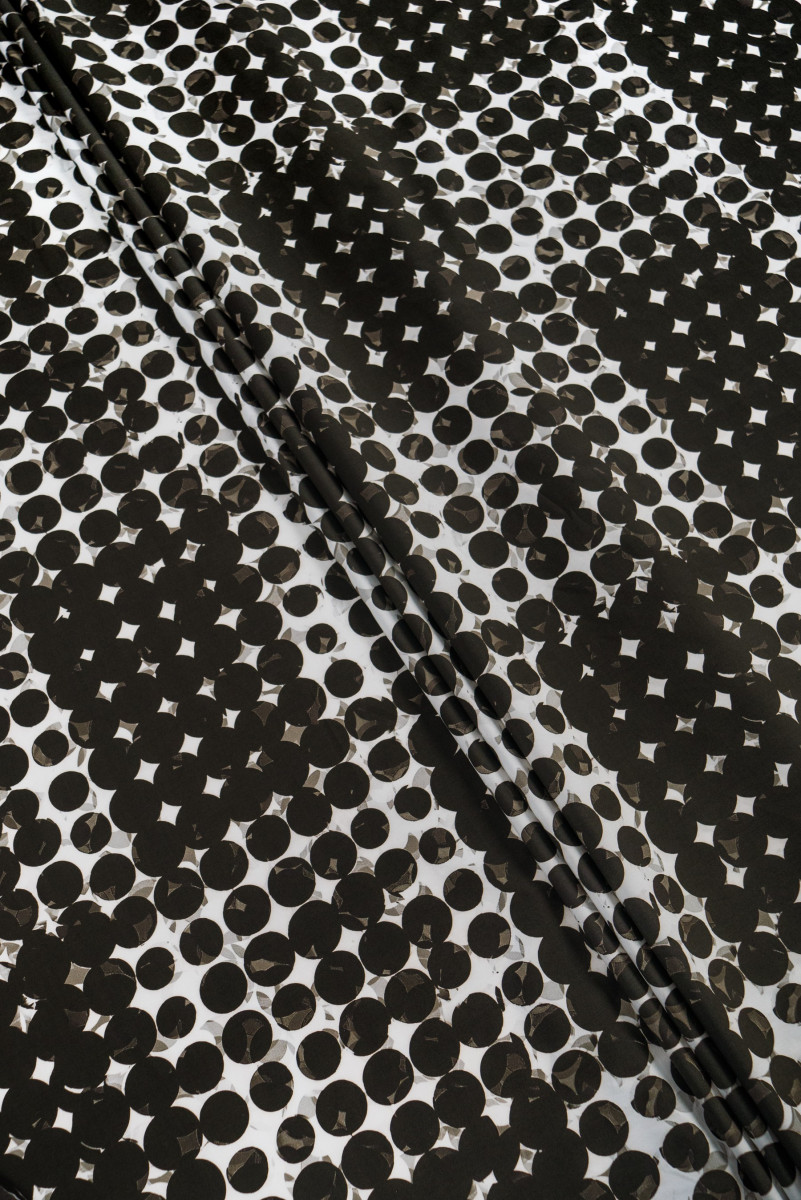 Algodón blanco y negro - patrones geométricos
