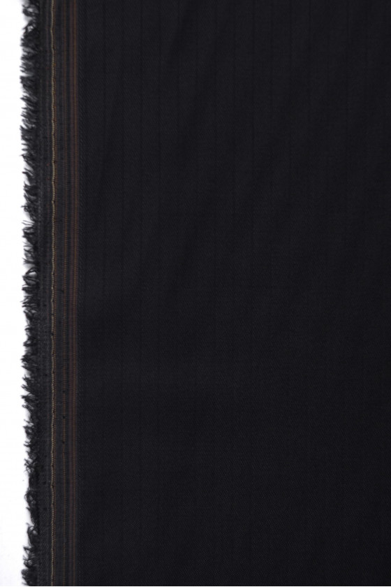 Wool with silk stripes black and navy blue COUPON 150cm