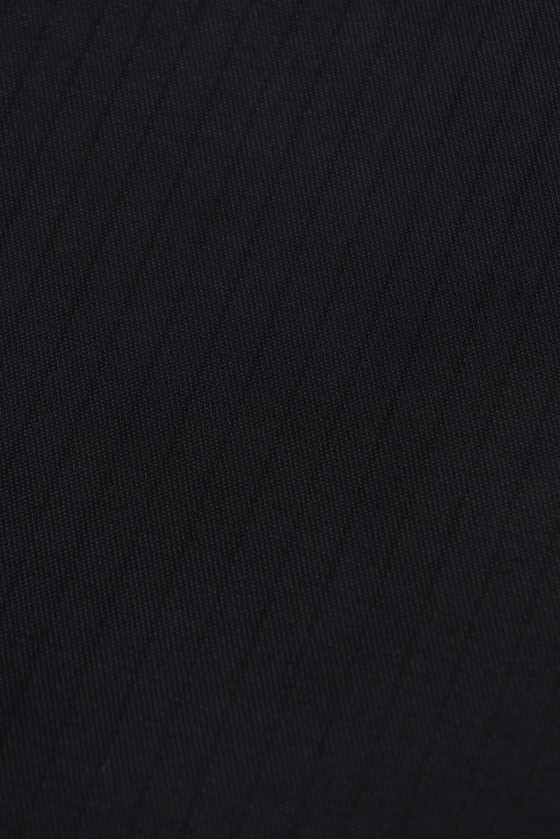 Wool with silk stripes black and navy blue COUPON 150cm