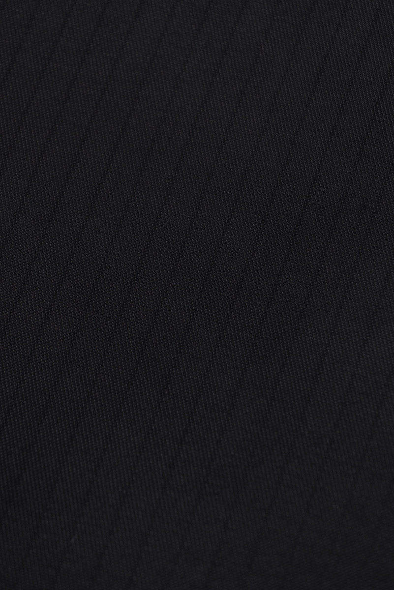 Lana con strisce di seta nero e blu navy KUPON 150cm