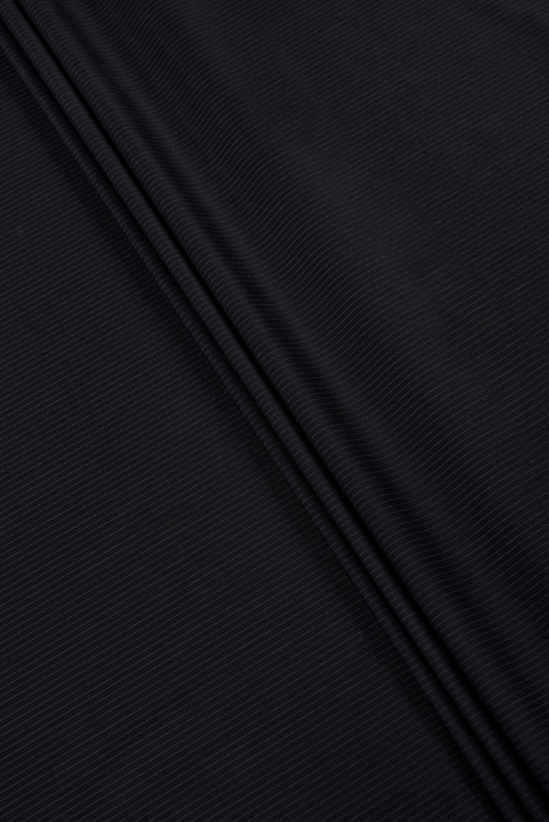 Wool with silk stripes - dark navy blue